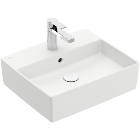Villeroy & Boch Memento 2.0 Opzet wastafel - 49.8x42cm - overloop - ceramic+ - stone white 4a0750rw