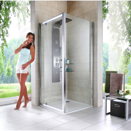 welltime Hoekdouchecabine Texas Douche inclusief metalen grepen, douchecabine, doucheafscheiding met draaideur, 90 cm x 90 cm
