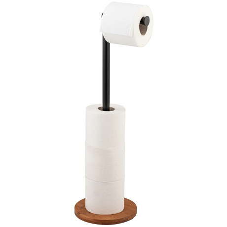 WENKO Toiletrolhouder Model 2-in-1 Serro voor plaatsing van 4 toiletpapierrollen, bamboe plaat