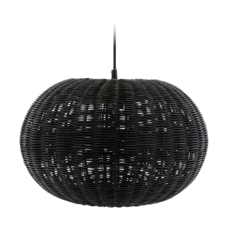 Werna rattan hanglamp zwart - 40,5 x 25 cm