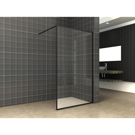 Wiesbaden Square inloopdouche 900 x 2000 x 8 mm nano helder glas/mat zwart 20.3311