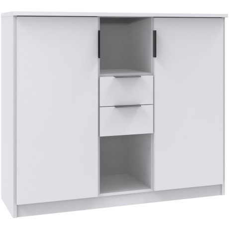 Wimex Highboard Norderney commode sideboard 2-deurs 2 lades B/D/H 122/40/105 cm, met metalen handgrepen en metalen rails