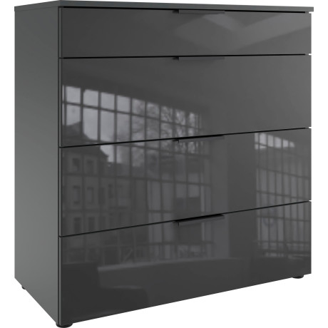 Wimex Ladekast Level36 black C by fresh to go met glaselementen voor, soft-closefunctie, 81 cm breed