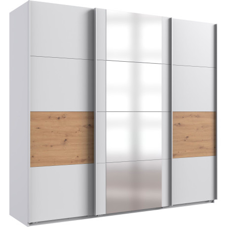 Wimex Zweefdeurkast Barmbek Slaapkamerkast BESTSELLER Garderobekast Kledingkast met 2 stoffen boxen en 2 extra planken, spiegeldeur