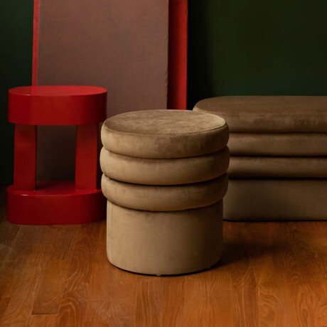 Dutchbone Hocker 'Aditi' Velvet, kleur Bruin