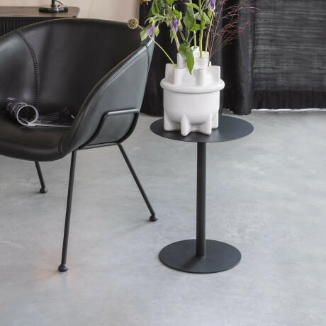 Zuiver Ronde Bijzettafel 'Snow' Staal, 35cm, kleur Zwart