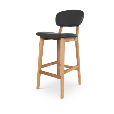 Wood houten barkruk met kunstleren zitting - 65 cm