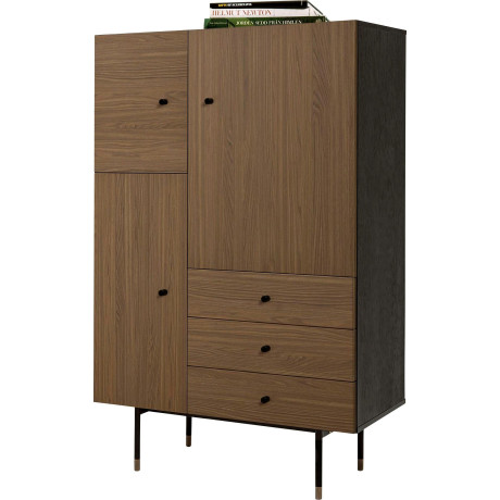 Woodman Highboard Daniel Opbergkast met walnootfineer, breedte 90 cm