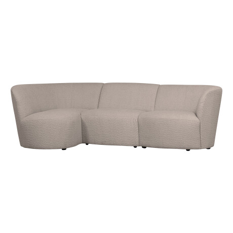 WOOOD 3-zits Loungebank 'Coco' Links, Bouclé, kleur Zand