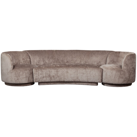 WOOOD Bank 'Combi-Popular' Bank+2 fauteuils, Chenille, kleur Taupe
