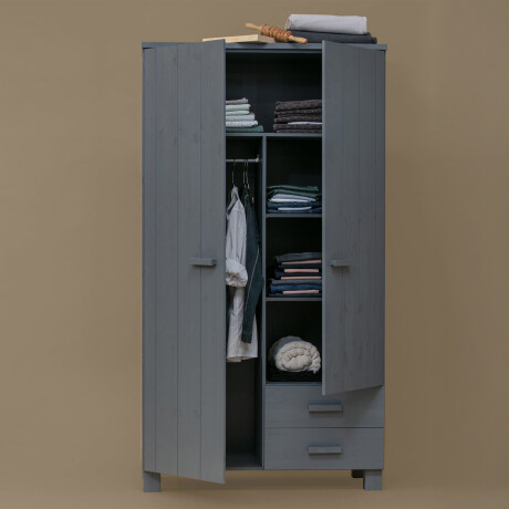 WOOOD Kledingkast 'Dennis', kleur Steel grey