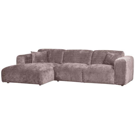 WOOOD Loungebank 'Cloud' Links, Chenille, kleur Taupe