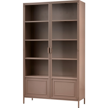 WOOOD Vitrinekast Ronja Halfglazen vitrine van gepoedercoat metaal, H 189 cm x B 110 cm
