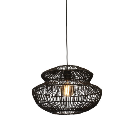GOOD&MOJO Hanglamp 'Zanzibar' Rotan, 40cm, kleur Zwart