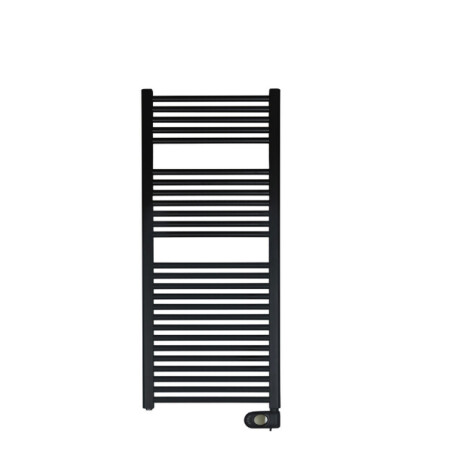 Zehnder Aura E elektrische handdoekradiator 146.6x60cm 1000watt 230 volt | 50 Hz Staal Zwart Mat pbebz-150-60-mq