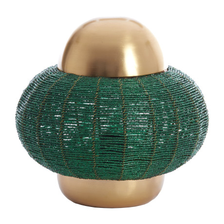 Light & Living Tafellamp 'Cetara' Kralen, 26cm, kleur Donkergroen/Brons