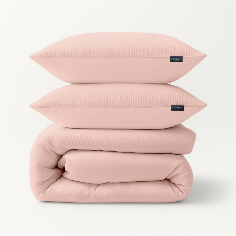 Dekbedovertrek Mousseline - Tweepersoons (200x200 Cm) - Roze Microvezel - Effen - Zydante - Dekbed-Discounter.nl