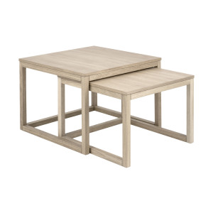 Bendt Salontafel 'Elton' set van 2 stuks, 70cm, kleur whitewash