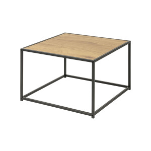 Bendt Vierkante Salontafel 'Holger' 60 x 60cm, eikenlook / zwart metaal