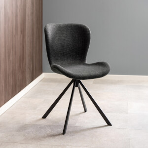 Bendt Draaibare Eetkamerstoel 'Olle' Stof, kleur Donkergrijs