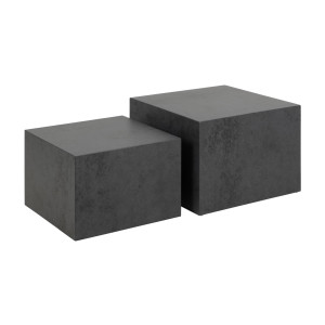 Bendt Salontafel 'Flavian' Black Ocean look, Set van 2 stuks