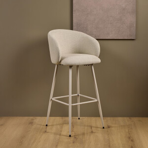 Bendt Barkruk 'Cristi' Stof, kleur Beige (zithoogte 78cm)