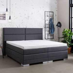 Dekbed Discounter Elektrische Boxspringset - Thor 180 x 200, Matrassen: 2x Medium (<120 kg), Kleur: Stof Antraciet