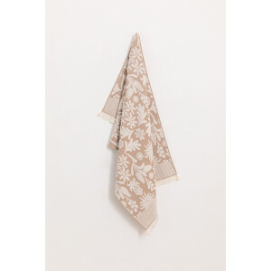 Gastendoek beige met bloemenprint