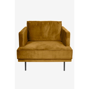 The Duchess velvet loveseat Juke okergeel