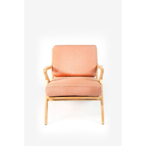 Houten stoel mid century roze