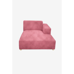 Earl velvet chaise longue rechts Juke pink