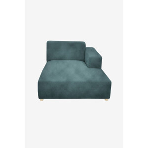 Earl velvet chaise longue rechts Juke grijs blauw