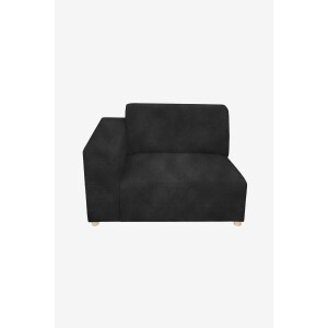 Earl velvet 1.5-zits bank arm links Juke antraciet