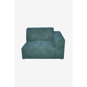 Earl velvet 1.5-zits bank arm rechts Juke grijsblauw