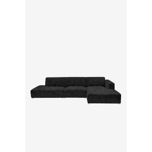 Earl velvet 4-zits bank chaise longue rechts otto longue links Juke antraciet