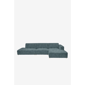 Earl velvet 4-zits bank chaise longue rechts otto longue links Juke grijs blauw