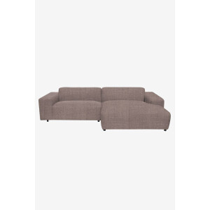 King 3-zits bank chaise longue rechts dentro brown