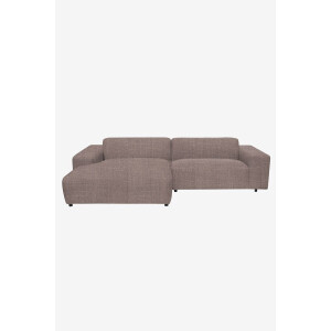 King 3-zits bank chaise longue links dentro brown