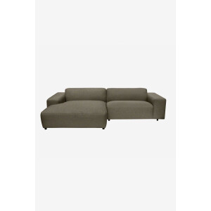 King 3-zits bank chaise longue links soil eucalyptys