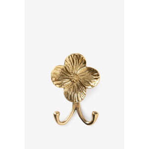 Messing wandhaak bloem
