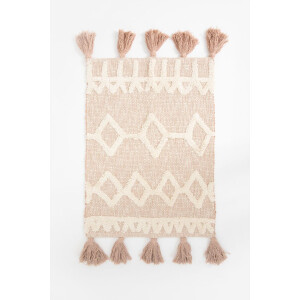 Beige badmat met geometrische figuren