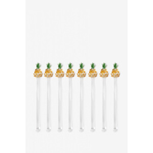 Glazen cocktail roerstaafje met ananas