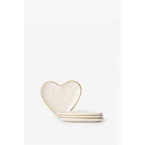 Beige gebaksbordjes hart