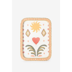 Roze scalloped enamel fotolijst