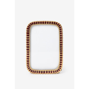 Bordeauxrode scalloped enamel fotolijst