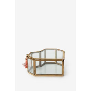 Gouden glazen box hart groot