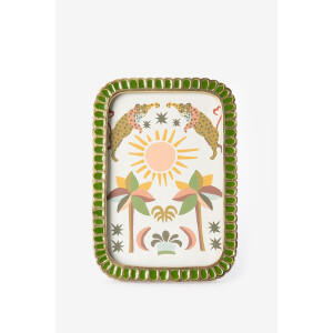 Groene scalloped enamel fotolijst