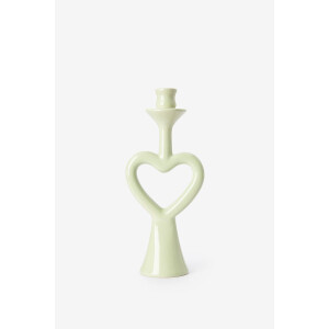 Lichtgroene kandelaar met open hart