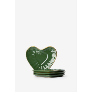 Groene gebaksbordjes hart