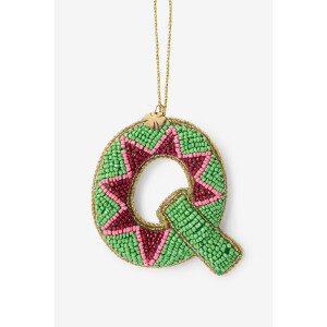 Groene kersthanger letter Q